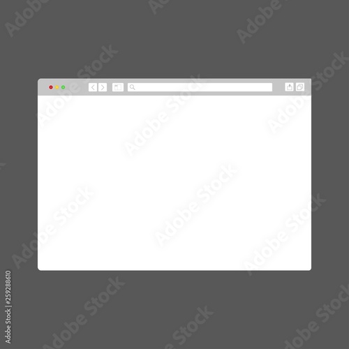 Browser window. Web interface mockup website mockup website flat black blank page frame elements on black background