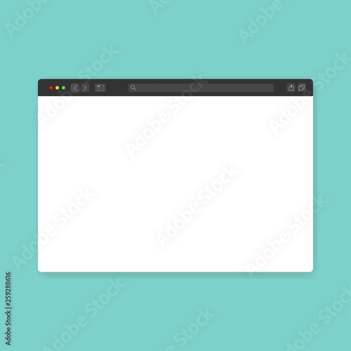 Browser window. Web interface mockup website flat screen frame elements on a light blue background