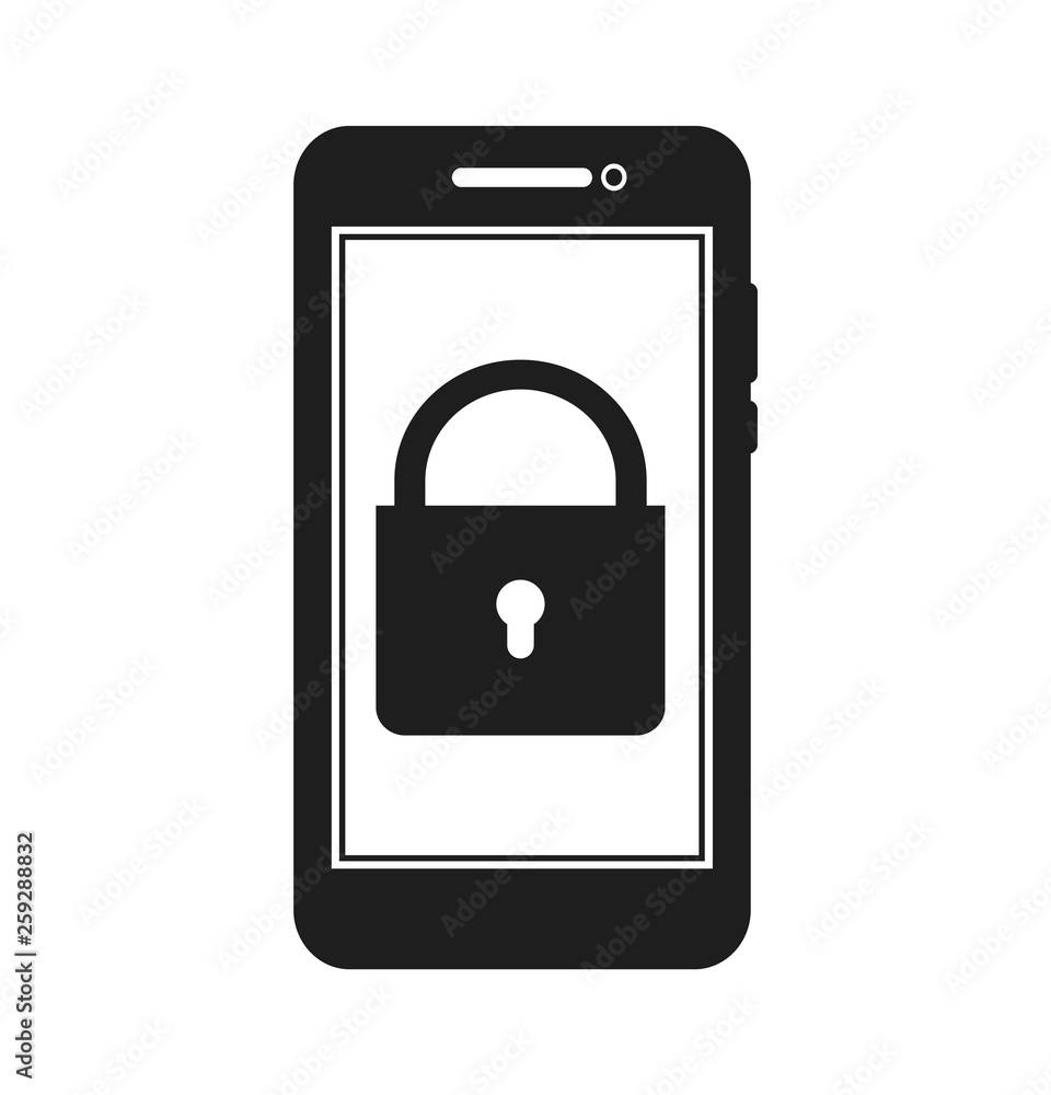 Mobile Security Icon. Flat style vector EPS. Mobile Security Icon. Flat style vector EPS.