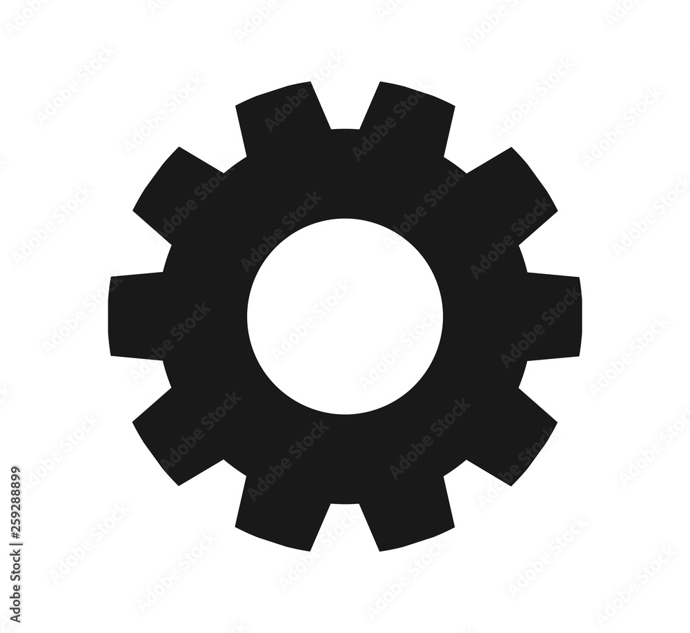 Settings Icon with Gear Symbol. Flat style vector EPS.