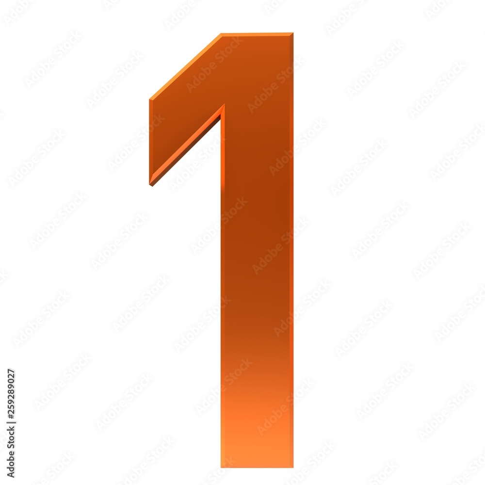 1 number one 3d orange render sign isolated on white background 1 number one 3d orange render sign isolated on white background