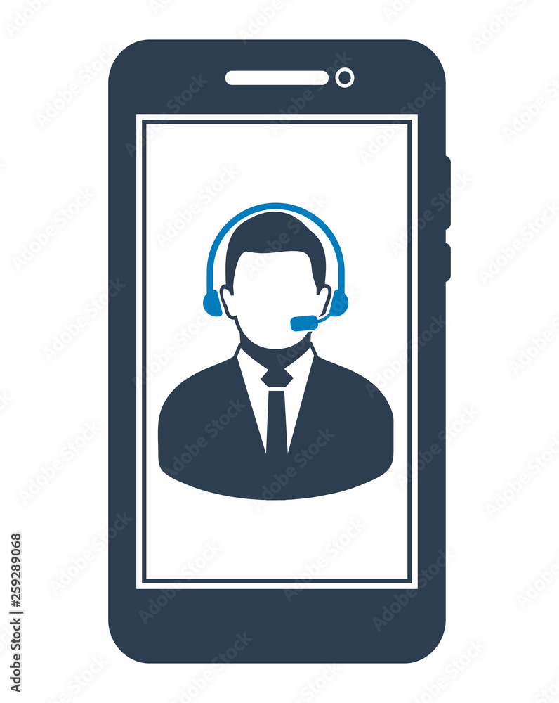 Online Customer Service Icon. Flat style vector EPS.