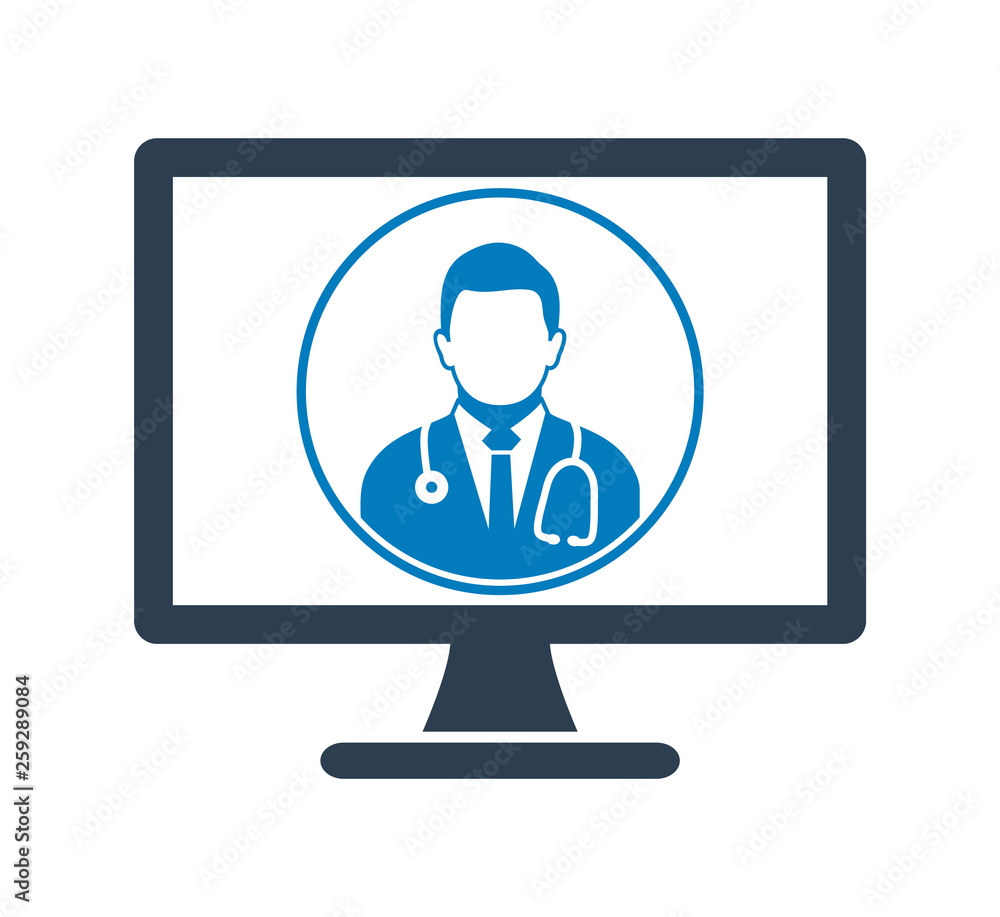 Online Medical Help Icon. Flat style vector EPS. Online Medical Help Icon. Flat style vector EPS.
