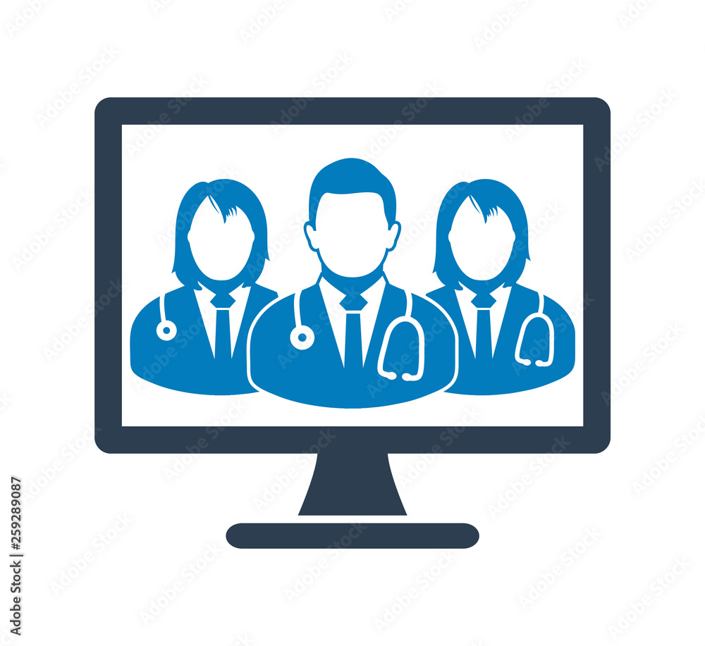 Online Medical Team Icon. Flat style vector EPS. Online Medical Team Icon. Flat style vector EPS.