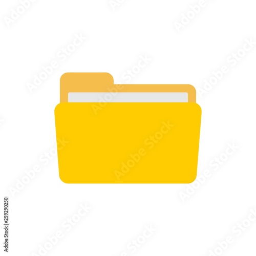 open folder icon. Folder with documents on white background