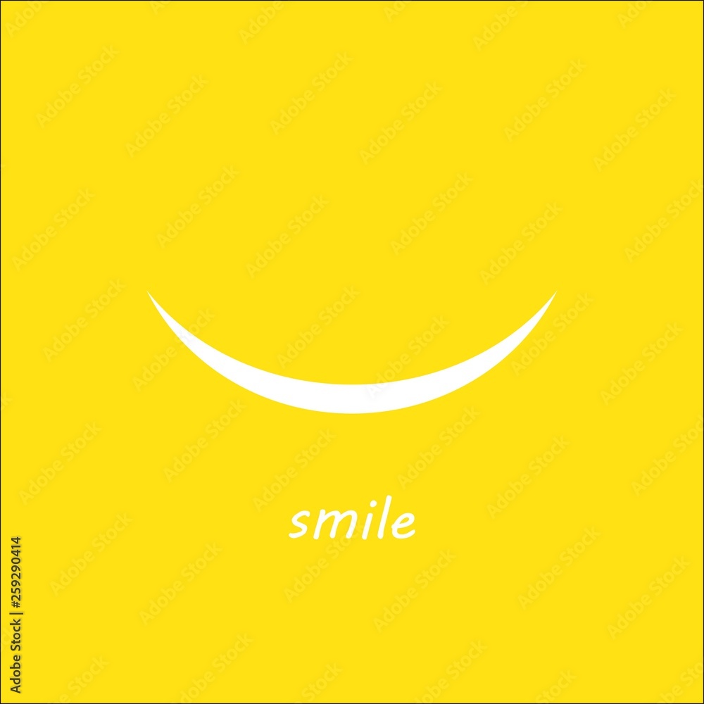 Smile icon template design. Smile icon Logo Vector Template Design, white smile.