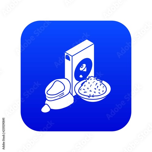 Corn flour icon blue vector isolated on white background