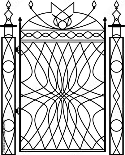Wrought Iron Gate, Ornamental Design