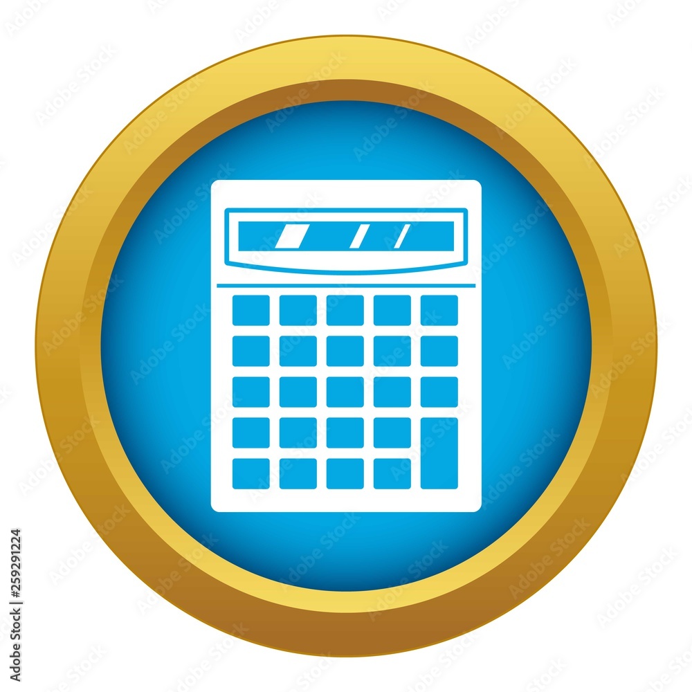 Electronic calculator icon blue vector isolated on white background for any design