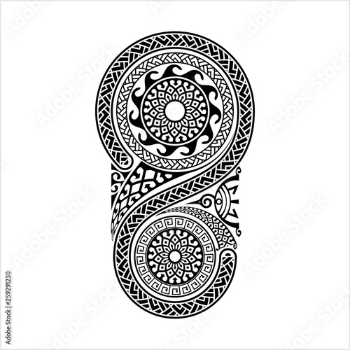 Half Sleeve Tribal Tattoo M_1904001