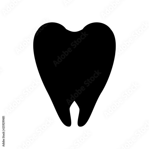 Fototapeta Naklejka Na Ścianę i Meble -  tooth icon. vector silhouette illustration on a white background.