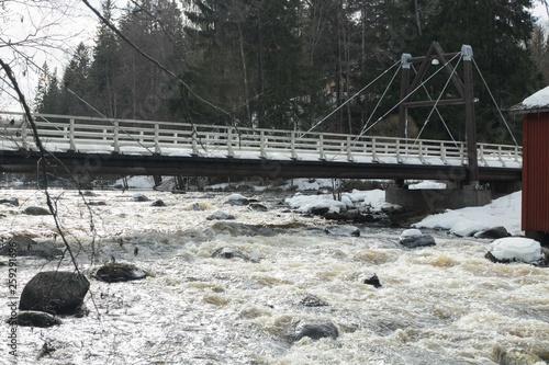 Dam and threshold on the river Jokelanjoki, Kouvola, Finland photo