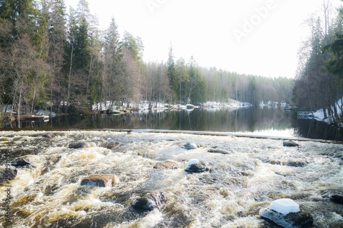 Dam and threshold on the river Jokelanjoki, Kouvola, Finland