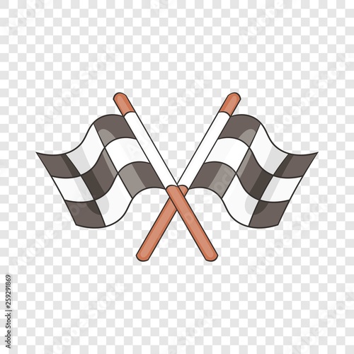 Racing flags icon in cartoon style isolated on background for any web design 