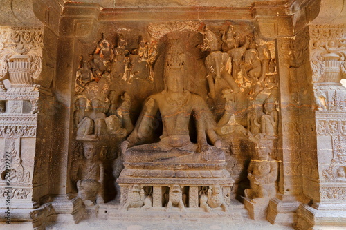 Temple of Ellora caves, the rock-cut temples, AURANGABAD, MAHARASHTRA in central India  photo