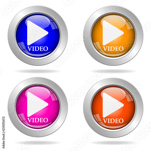Free Download Set of round color icons. video icon. - GFXLoad