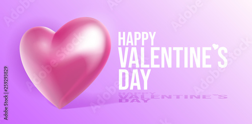 Valentine's Day Banner 3D Heart Background. Red, White, Pink. Postcard, Love Message or Greeting Card. Place For Text. Ready For Your Design, Advertising. Vector Illustration. EPS10