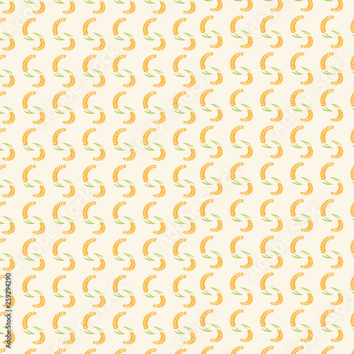 Seamless pattern with rice. Contour drawing vector illustration.