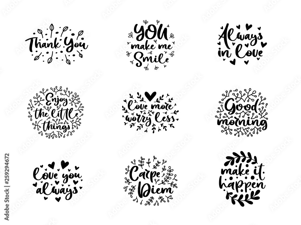Fototapeta Vector typography motivational phrases set