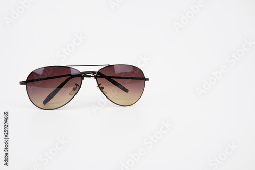 Elegant fashion sunglasses isolated on white background. 