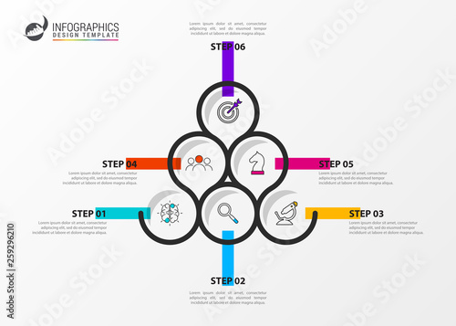Infographic design template. Creative concept with 6 steps