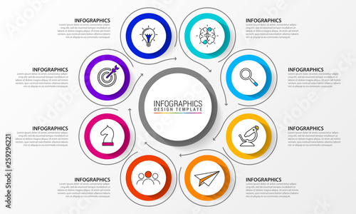 Infographic design template. Creative concept with 8 steps
