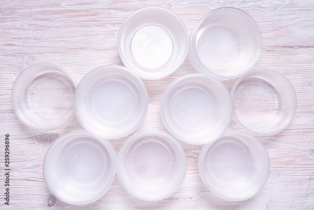 Set of plastic plastic, disposable cups Set of plastic plastic, disposable cups