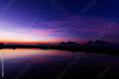 Sunrise at the lake / lake view in sunrise time © rukawajung