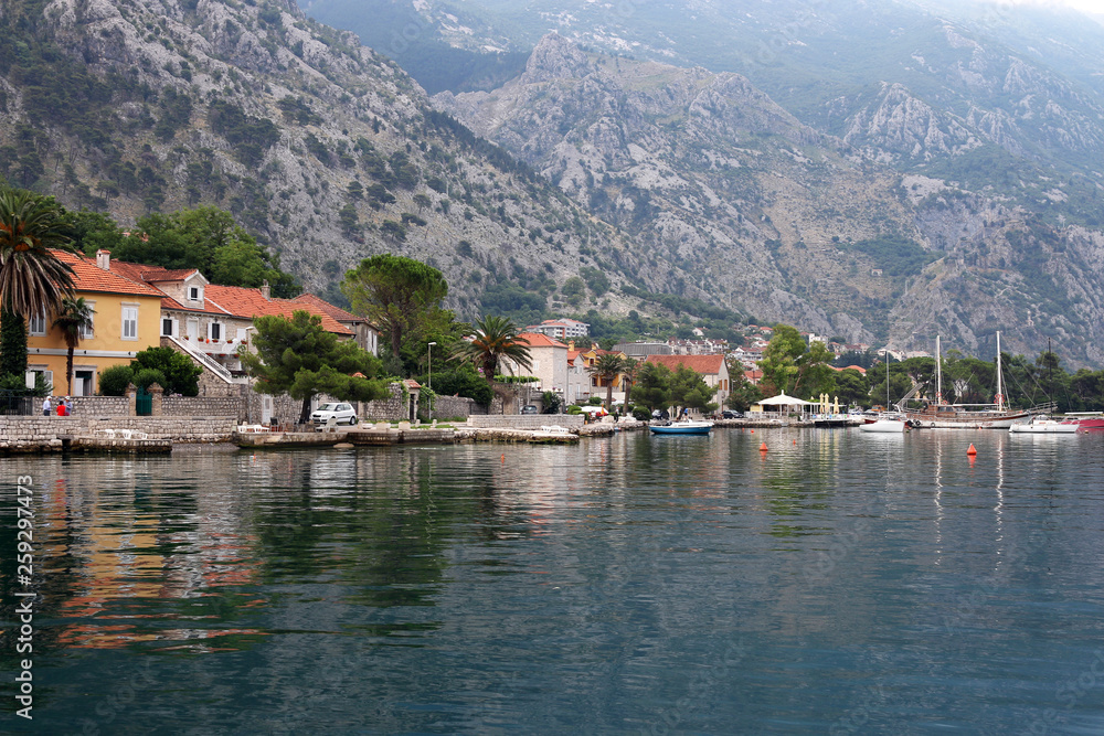 Kotor town street Bay of Kotor Montenegro