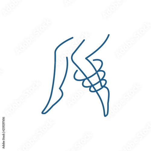 Varicose veins line concept icon. Varicose veins flat  vector website sign, outline symbol, illustration.
