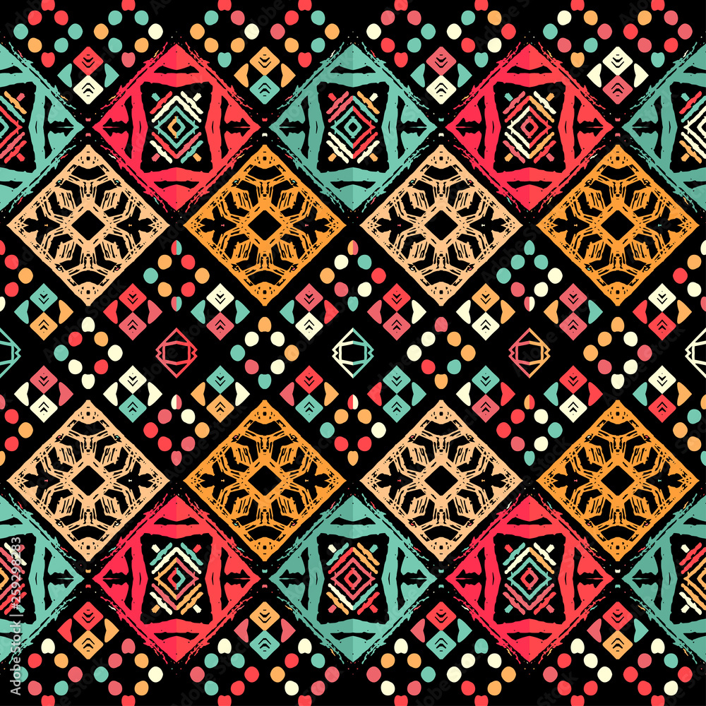 Seamless ethnic zigzag chevron tribal ikat pattern