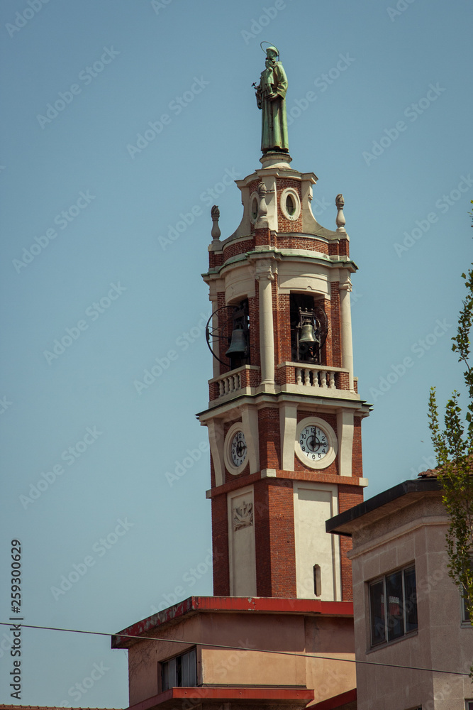 Bell tower of the Catholic Church, Milan, Italy