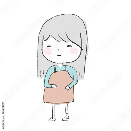 cute character of pregnant happy woman or future mom vector