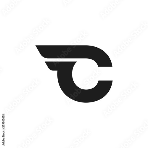 Vector Logo Letter C Double Wing photo