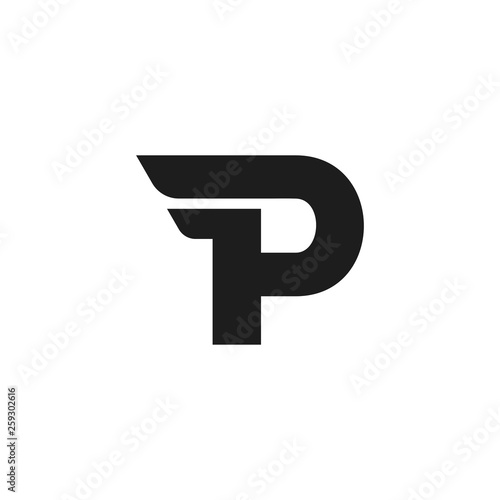 Vector Logo Letter P Double Wing