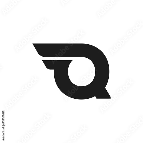 Vector Logo Letter Q Double Wing