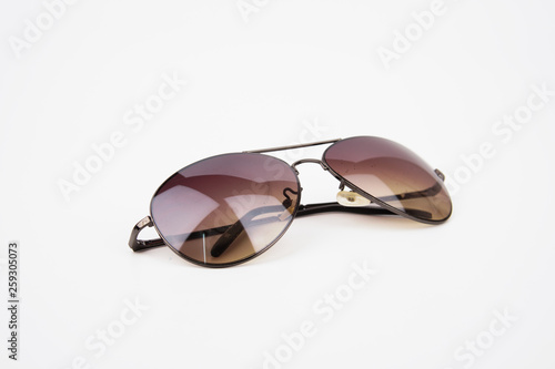 Elegant fashion sunglasses isolated on white background. 