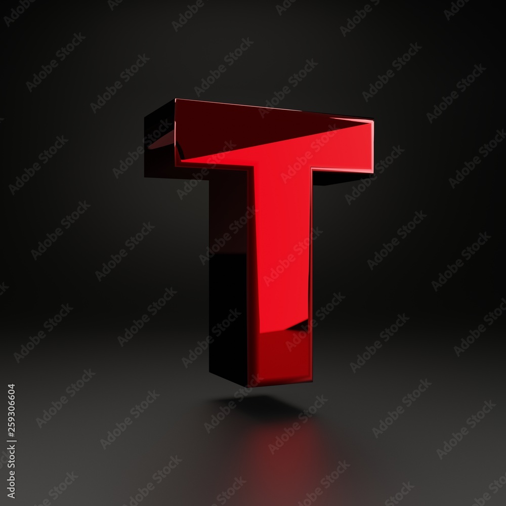 Volumetric metal uppercase letter T isolated on black background. Volumetric metal uppercase letter T isolated on black background.