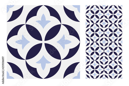 tiles Portuguese patterns antique seamless design in Vector illustration