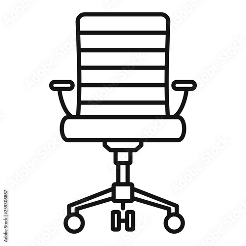 Wheel chair desk icon. Outline wheel chair desk vector icon for web design isolated on white background