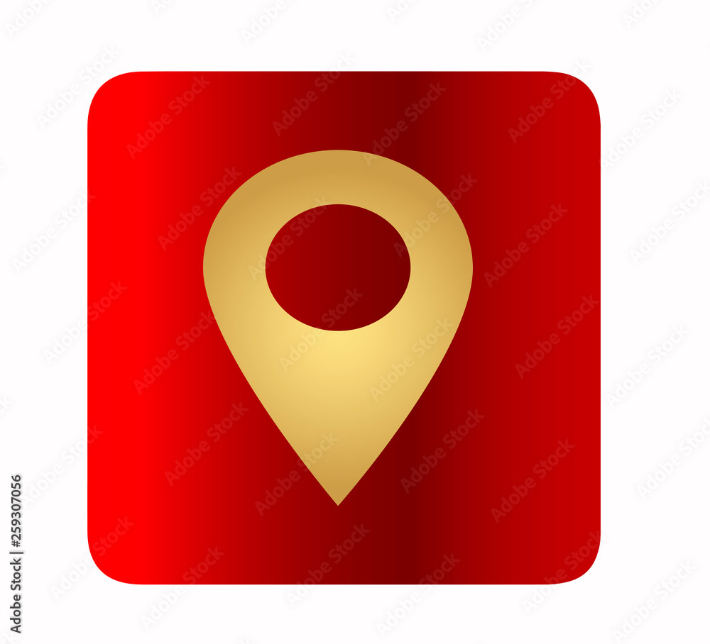 Red gradient icon navigation, geolocation, work with maps and drawing up a route. Red gradient icon navigation, geolocation, work with maps and drawing up a route.