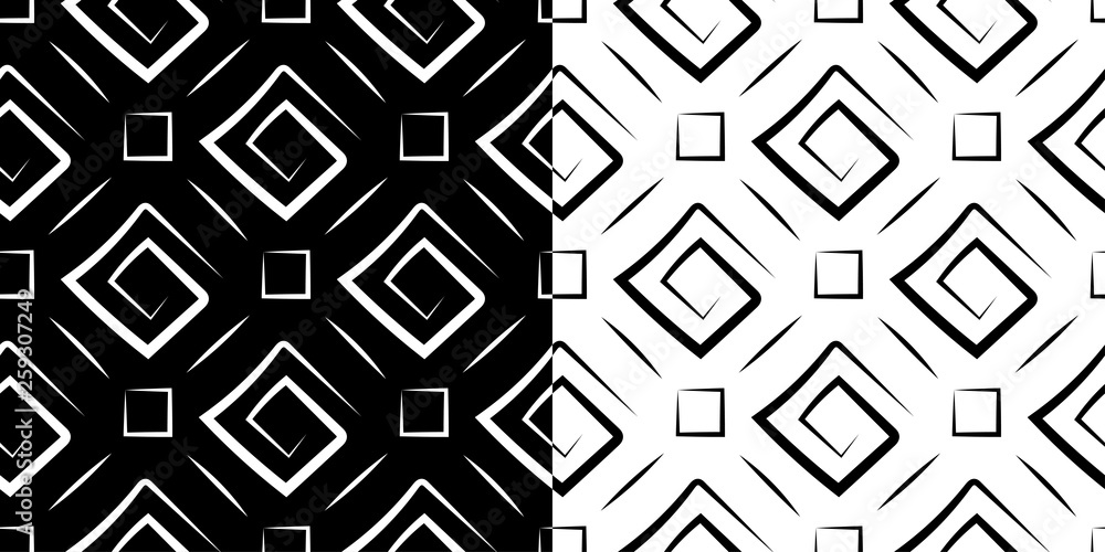 Geometric prints. Black and white seamless patterns compilation Geometric prints. Black and white seamless patterns compilation