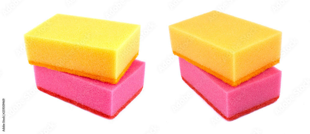 Kitchen sponges isolated on a white background Kitchen sponges isolated on a white background