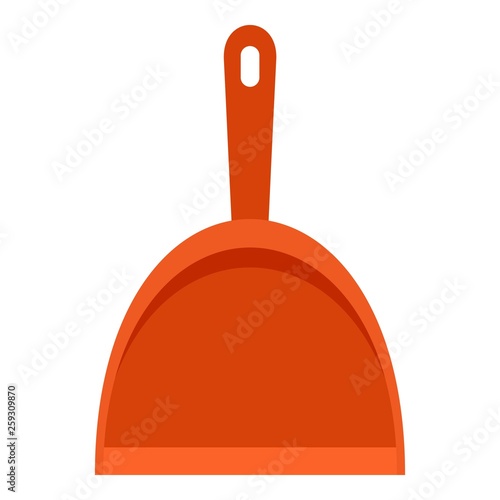 Dustpan icon. Flat illustration of dustpan vector icon for web design