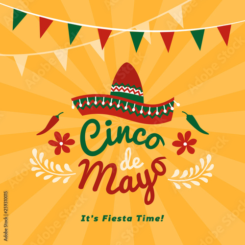 Cinco de Mayo holiday with sombrero