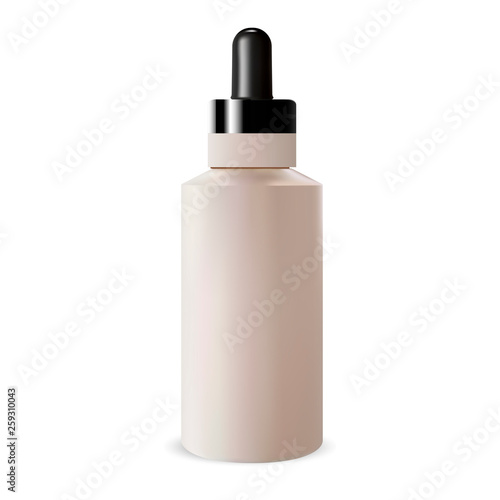 Serum Drop Bottle. Essential Vial. Cosmetic Mockup. Liquid Enzyme Medical Therapy. Face Essence Droplet Container. Round Juice Jar Template. Collagen Pot Blank. Natural Treatment.