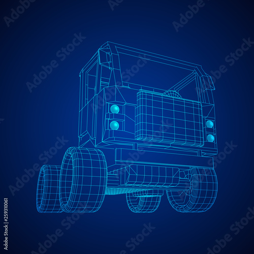 Truck or lorry car. Vector.
