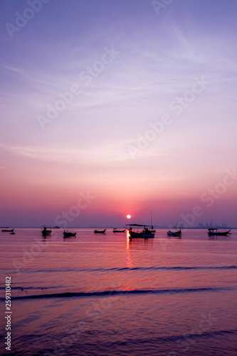 A very beautiful sunrise near the beach of Penang Malaysia
