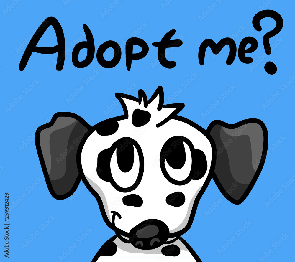 Adopt Me Cute Dog Sign Stock Vector (Royalty Free) 71763850