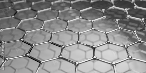 Graphene molecular nano technology structure on a background - 3d rendering